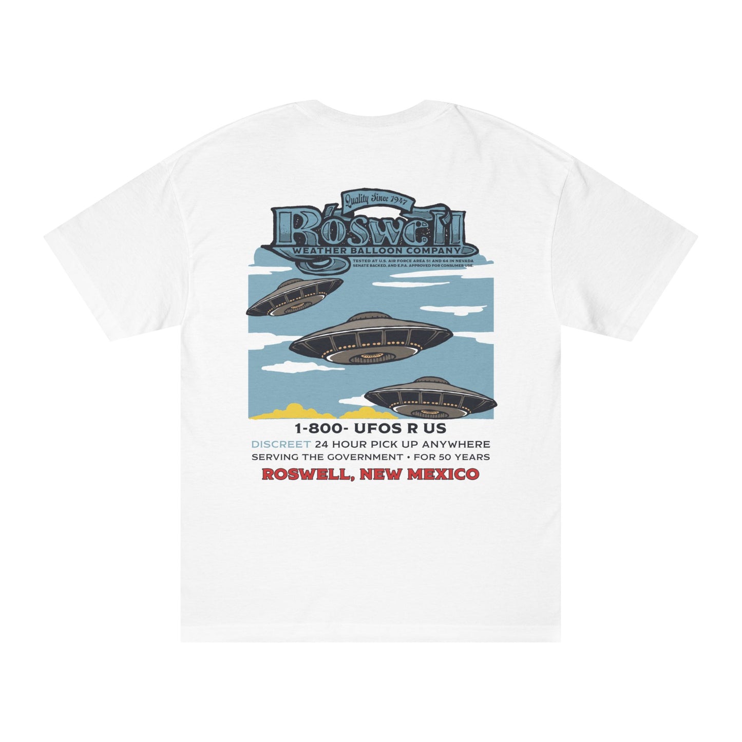 "1 800 UFOS" Unisex Cotton Tee